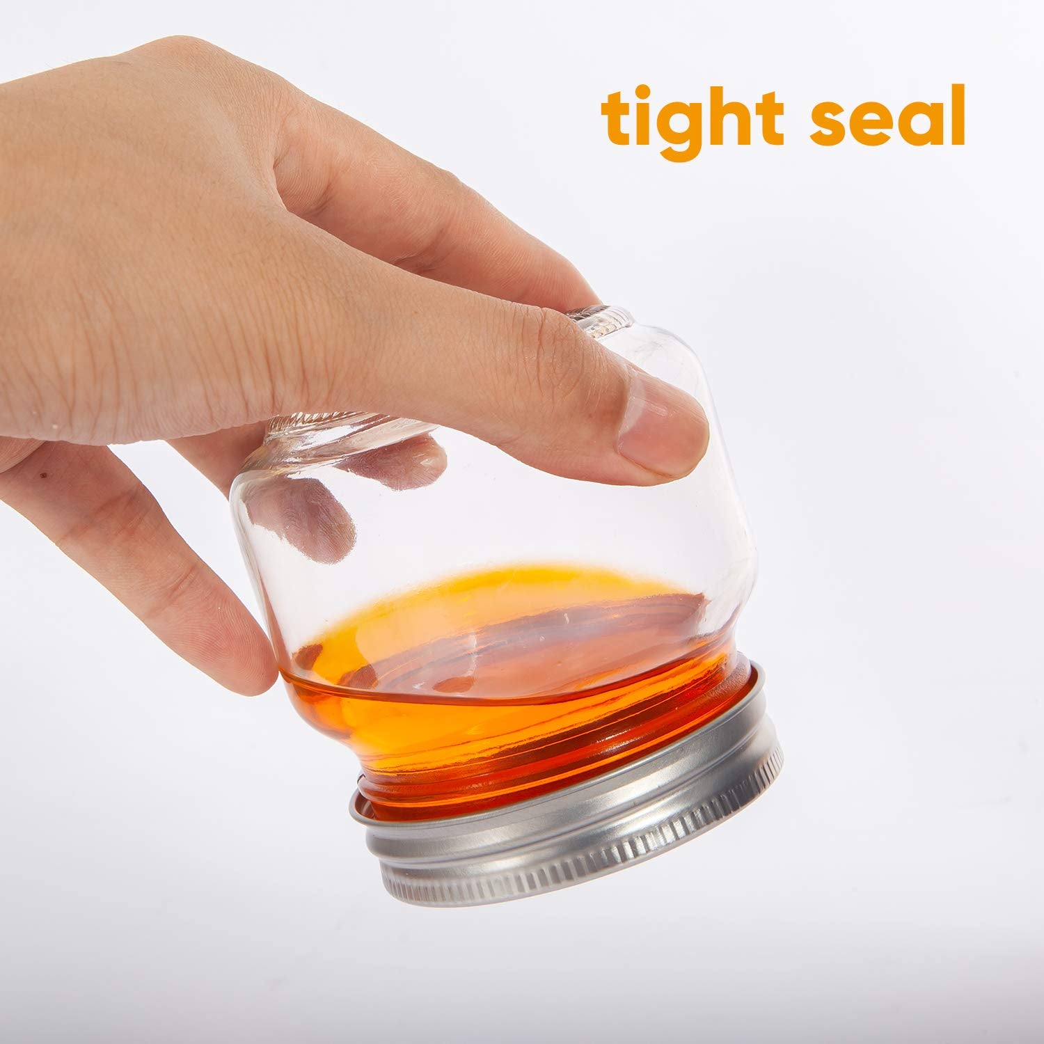 Accguan Mason Jars, Glass Jar 8Oz With Regular Lids And Bands(Silver), Ideal For Jam,Honey,Wedding Favors,Shower Favors, 24 Pack